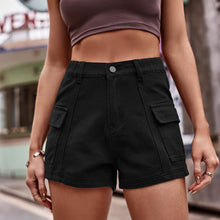 Carregar imagem no visualizador da galeria, High-Waist Denim Shorts with Pockets
