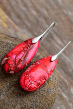 Carregar imagem no visualizador da galeria, Handmade Teardrop Shape Natural Stone Dangle Earrings
