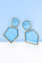 Carregar imagem no visualizador da galeria, Geometrical Shape Zinc Alloy Frame Resin Dangle Earrings
