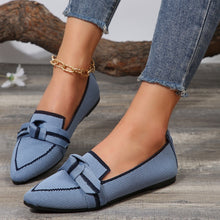 Carregar imagem no visualizador da galeria, Bow Contrast Trim Point Toe Loafers
