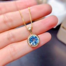 Load image into Gallery viewer, 18K Gold-Plated Artificial Gemstone Pendant Necklace
