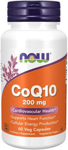 Carregar imagem no visualizador da galeria, NOW Foods Supplements, CoQ10 (Coenzyme Q10) 200 mg, Cardiovascular Health*, 60 Veg Capsules
