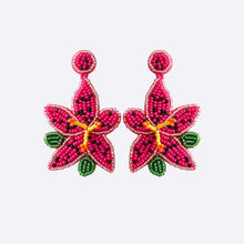 Load image into Gallery viewer, Bead Stainless Steel Flower Dangle Earrings
