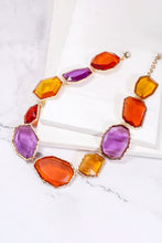 Load image into Gallery viewer, Geometrical Shape Zinc Alloy Frame Resin Necklace
