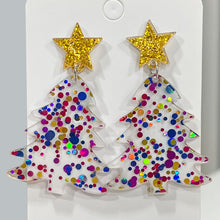 Carregar imagem no visualizador da galeria, Christmas Tree Acrylic Dangle Earrings
