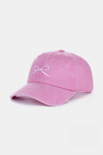 Carregar imagem no visualizador da galeria, Zenana Bow Embroidered Washed Cotton Caps
