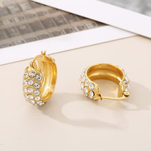 Carregar imagem no visualizador da galeria, Titanium Steel Rhinestone Hoop Earrings
