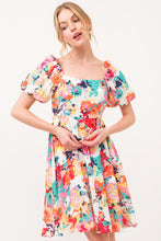 Carregar imagem no visualizador da galeria, And The Why Square Neck Puff Sleeve Floral Dress
