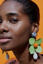 Load image into Gallery viewer, Bloosom Flower and Teardrop Resin Dangle Earrings
