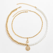 Carregar imagem no visualizador da galeria, Gold-Plated Glass Pearl Necklace
