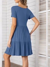 Carregar imagem no visualizador da galeria, Round Neck Short Sleeve Mini Tee Dress
