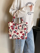 Load image into Gallery viewer, Printed Canvas Handbag with Zipper
