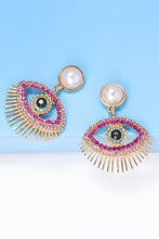 Carregar imagem no visualizador da galeria, Evil Eye Shape Rhinestone Zinc Alloy Synthetic Dangle Earrings
