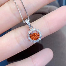 Load image into Gallery viewer, Silver-Plated Zircon Flower Shape Pendant Necklace
