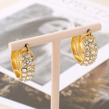 Carregar imagem no visualizador da galeria, Titanium Steel Rhinestone Hoop Earrings
