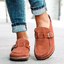 Carregar imagem no visualizador da galeria, Round Toe Low Heel Buckle Loafers
