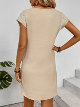 Load image into Gallery viewer, Lace Detail V-Neck Cap Sleeve Mini Dress
