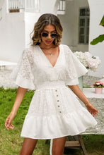 Load image into Gallery viewer, Lace Cutout Surplice Half Sleeve Dress
