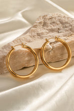 Load image into Gallery viewer, Hammered Stainless Steel Hoop Earrings
