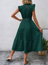 Carregar imagem no visualizador da galeria, Tied Ruffled Cap Sleeve Midi Dress
