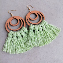 Load image into Gallery viewer, Tassel Detail Geometric Earrings
