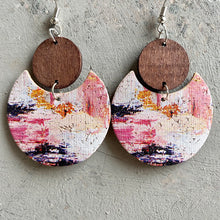 Load image into Gallery viewer, Wood &amp; PU Drop Earrings
