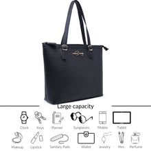 Carregar imagem no visualizador da galeria, Kit Bolsa Feminina Grande + Baú + Carteira (Preto)…
