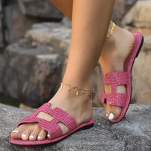 Carregar imagem no visualizador da galeria, Crocodile Pattern Open-Toe PU Leather Sandals
