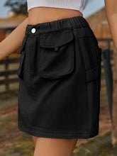 Carregar imagem no visualizador da galeria, Pocketed Elastic Waist Denim Skirt
