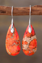 Carregar imagem no visualizador da galeria, Handmade Teardrop Shape Natural Stone Dangle Earrings
