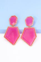 Carregar imagem no visualizador da galeria, Geometrical Shape Zinc Alloy Frame Resin Dangle Earrings
