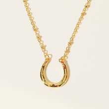 Load image into Gallery viewer, Inlaid Zircon 18K Gold-Plated U Shape Pendant Necklace
