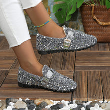 Load image into Gallery viewer, Sequin Round Toe Slip-Ons
