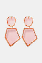 Carregar imagem no visualizador da galeria, Geometrical Shape Zinc Alloy Frame Resin Dangle Earrings
