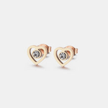 Load image into Gallery viewer, Inlaid Zircon Heart Necklace, Bracelet and Stud Earrings Jewelry Set
