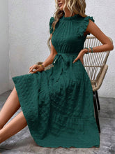 Load image into Gallery viewer, Tied Ruffled Cap Sleeve Midi Dress
