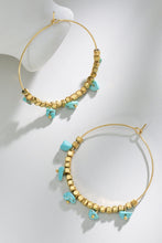 Carregar imagem no visualizador da galeria, Turquoise Stainless Steel Hoop Earrings
