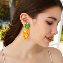 Carregar imagem no visualizador da galeria, Stainless Steel Beaded Sequin Carrot Earrings
