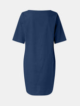 Carregar imagem no visualizador da galeria, Full Size Round Neck Half Sleeve Dress with Pockets
