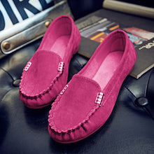 Load image into Gallery viewer, Suede Metal Decor Stitch Detail Flat Loafers
