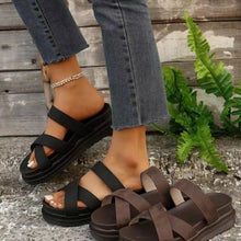 Carregar imagem no visualizador da galeria, Crisscross PU Leather Flat Sandals
