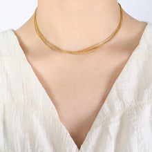 Carregar imagem no visualizador da galeria, 18K Gold-Plated Multi-Layer Clavicle Chain Necklace
