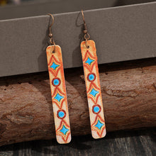 Carregar imagem no visualizador da galeria, Geometric Leather Bar Earrings
