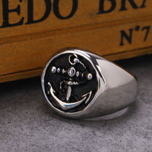 Carregar imagem no visualizador da galeria, Titanium Steel Anchor Signet Ring
