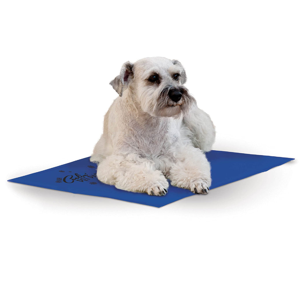 K&H Pet Products Summer Cooling Mat for Dogs or Cats, Outdoor Dog Cooling Mat for Travel Carriers, Cooling Pad for Dog that's Easy Carry, Non-Toxic, No Gel - Cooling Dog Bed - Blue Medium 20