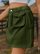 Carregar imagem no visualizador da galeria, Pocketed Elastic Waist Denim Skirt
