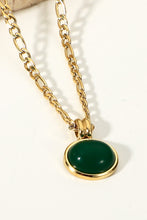 Load image into Gallery viewer, Inlaid Stone Round Pendant Chain Necklace
