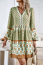 Load image into Gallery viewer, Printed V-Neck Long Sleeve Dress
