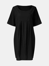 Carregar imagem no visualizador da galeria, Full Size Round Neck Half Sleeve Dress with Pockets
