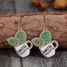 Carregar imagem no visualizador da galeria, Wooden Alloy Dangle Earrings
